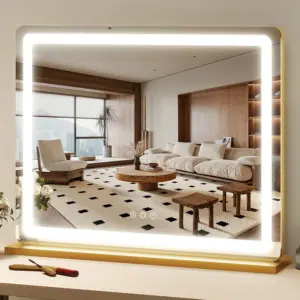 23x18 Hollywood Vanity Mirror with LED Lights, 3 Color Modes & Adjustable Brightness in Gold