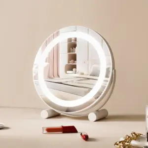 SucceBuy Vanity Mirror With Lights LED Makeup Mirror 3 Color Lighting Modes with 5X Magnification Mirror 360°Rotation for Room
