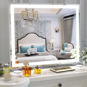 Vanity Mirror with Lights for Tabletop,Hollywood Lighted Makeup Mirror for Dressing Room amp Bedroom,Big Desk Mirror Vanity 6005